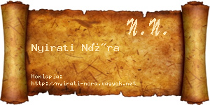 Nyirati Nóra névjegykártya